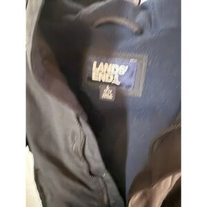 Lands End Kids Squall Jacket Waterproof Hooded Black Grow A Long Size